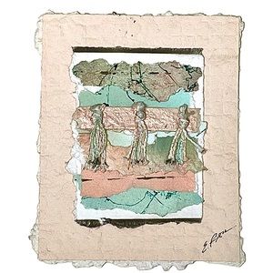 Original Signed Elaine Rose Lanoue Mixed Media Contemporary Fiber Art